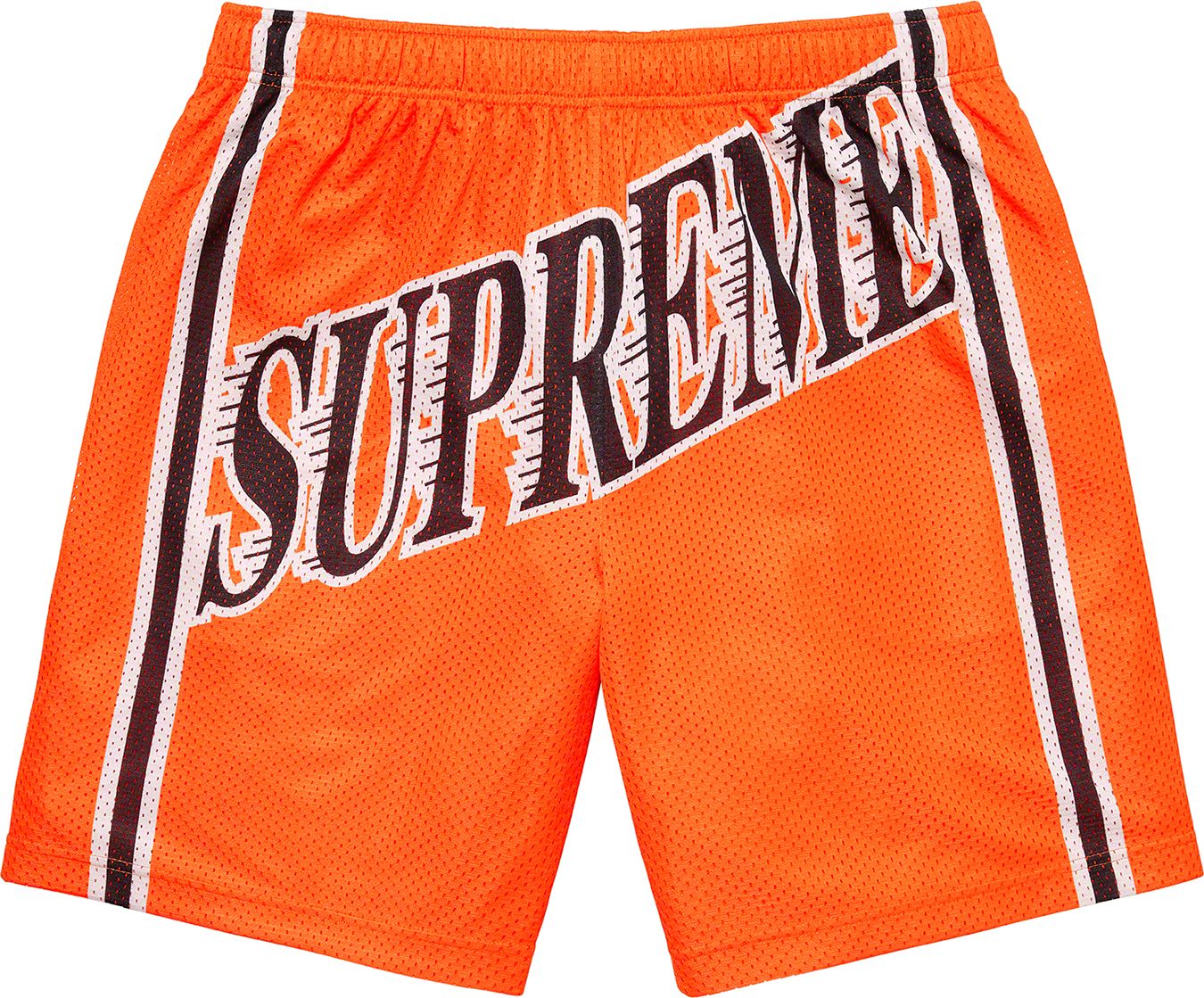 SUPREME ORANGE SLAP SHOT BAGGY MESH SHORTS